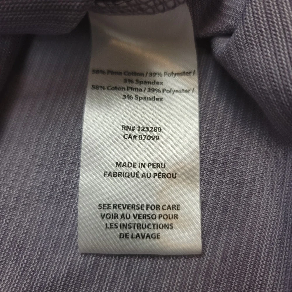 Travis Mathew Mens XL Shirt Purple Pima Cotton Blend Golf Polo Micro Stripe‎ Lux